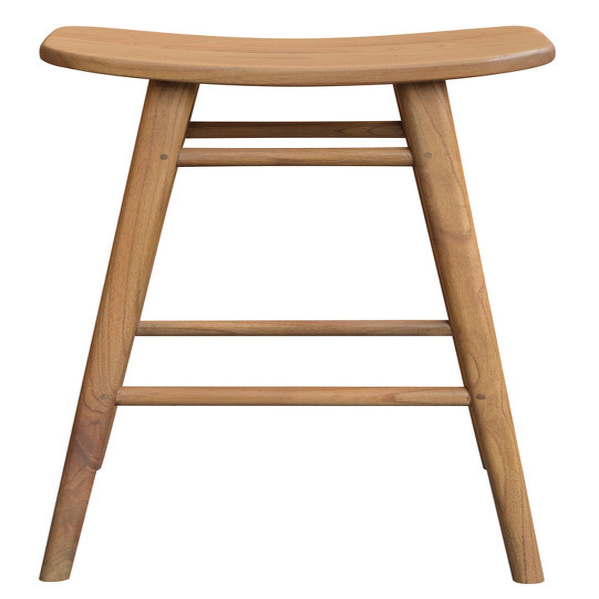 Aria Oval Solid Timber Counter Stool (White) - Natural