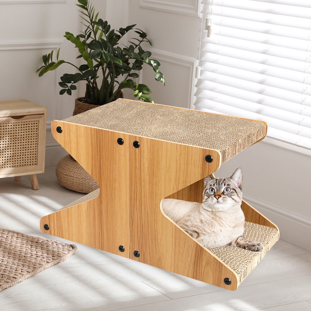 Cat Scratching Scratcher Board