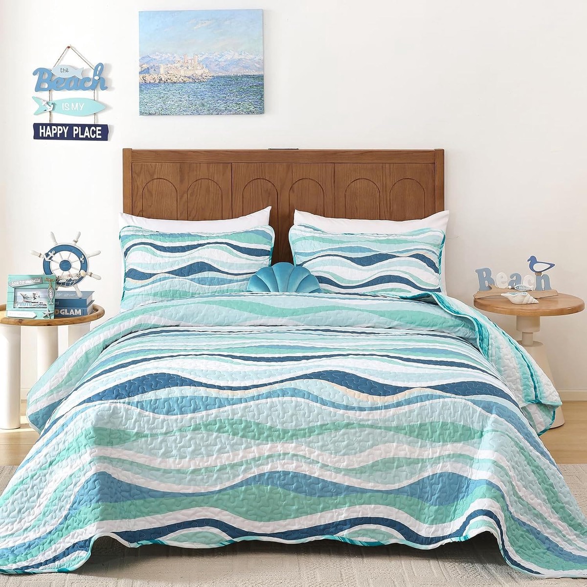 Coastal Bedspread Set Soft 230x250cm