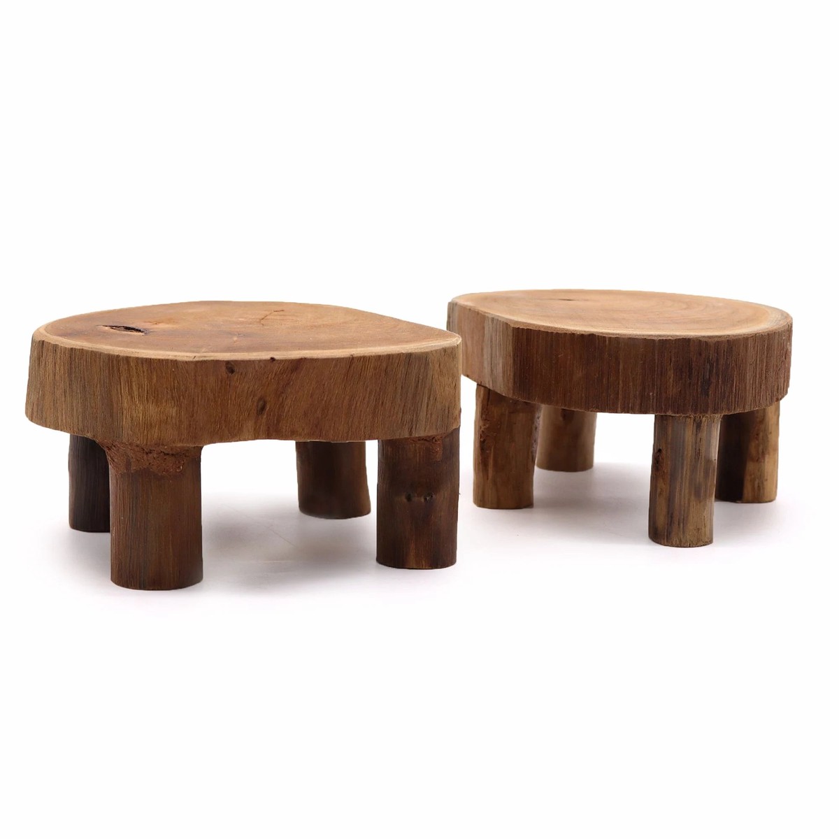 2 x Low Teak Pad Display - 24x10cm