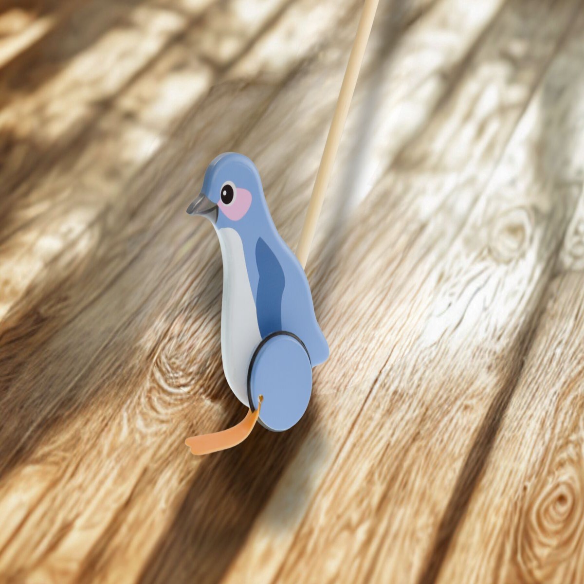 Timber Penguin Push Toy